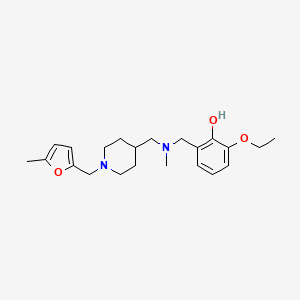 molecular formula C22H32N2O3 B5071973 2-Ethoxy-6-[[methyl-[[1-[(5-methylfuran-2-yl)methyl]piperidin-4-yl]methyl]amino]methyl]phenol 