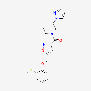 N-ethyl-5-[(2-methylsulfanylphenoxy)methyl]-N-(2-pyrazol-1-ylethyl)-1,2-oxazole-3-carboxamide