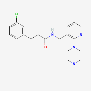 molecular formula C20H25ClN4O B5072077 3-(3-chlorophenyl)-N-{[2-(4-methyl-1-piperazinyl)-3-pyridinyl]methyl}propanamide 