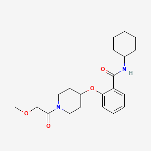 molecular formula C21H30N2O4 B5072082 N-cyclohexyl-2-{[1-(methoxyacetyl)-4-piperidinyl]oxy}benzamide 