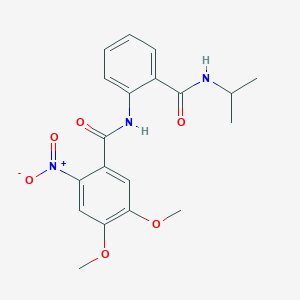 molecular formula C19H21N3O6 B5072110 4,5-dimethoxy-2-nitro-N-[2-(propan-2-ylcarbamoyl)phenyl]benzamide 