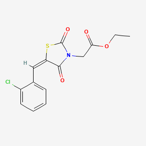 ethyl 2-[(5E)-5-[(2-chlorophenyl)methylidene]-2,4-dioxo-1,3-thiazolidin-3-yl]acetate