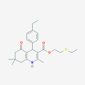 2-(Ethylsulfanyl)ethyl 4-(4-ethylphenyl)-2,7,7-trimethyl-5-oxo-1,4,5,6,7,8-hexahydroquinoline-3-carboxylate