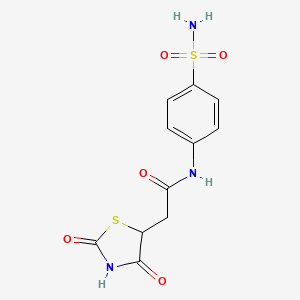 molecular formula C11H11N3O5S2 B5072183 2-(2,4-dioxo-1,3-thiazolidin-5-yl)-N-(4-sulfamoylphenyl)acetamide 