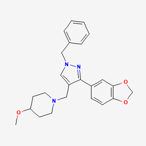 molecular formula C24H27N3O3 B5072196 1-{[3-(1,3-benzodioxol-5-yl)-1-benzyl-1H-pyrazol-4-yl]methyl}-4-methoxypiperidine 