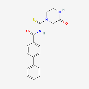 N-[(3-oxo-1-piperazinyl)carbonothioyl]-4-biphenylcarboxamide