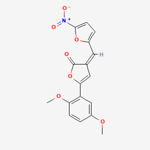 molecular formula C17H13NO7 B5072224 (3Z)-5-(2,5-dimethoxyphenyl)-3-[(5-nitrofuran-2-yl)methylidene]furan-2-one 