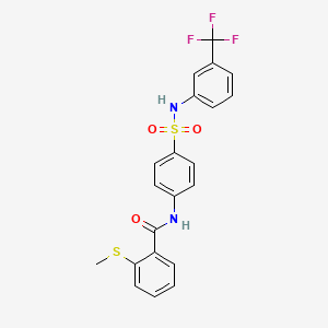 2-(methylthio)-N-[4-({[3-(trifluoromethyl)phenyl]amino}sulfonyl)phenyl]benzamide