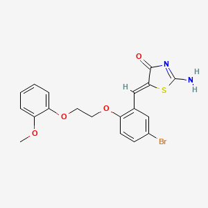 molecular formula C19H17BrN2O4S B5072256 5-{5-bromo-2-[2-(2-methoxyphenoxy)ethoxy]benzylidene}-2-imino-1,3-thiazolidin-4-one 