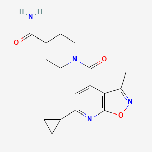 molecular formula C17H20N4O3 B5072284 1-{6-Cyclopropyl-3-methyl-[1,2]oxazolo[5,4-b]pyridine-4-carbonyl}piperidine-4-carboxamide 