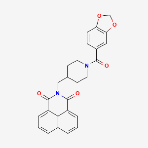 2-[[1-(1,3-Benzodioxole-5-carbonyl)piperidin-4-yl]methyl]benzo[de]isoquinoline-1,3-dione