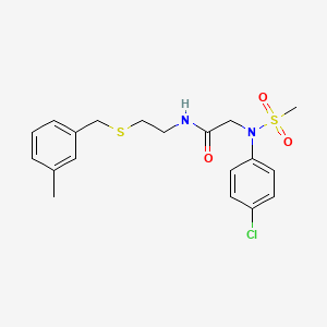 molecular formula C19H23ClN2O3S2 B5072310 N~2~-(4-chlorophenyl)-N~1~-{2-[(3-methylbenzyl)thio]ethyl}-N~2~-(methylsulfonyl)glycinamide 