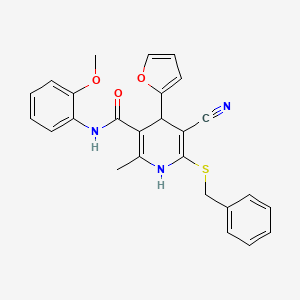 6-(benzylthio)-5-cyano-4-(2-furyl)-N-(2-methoxyphenyl)-2-methyl-1,4-dihydro-3-pyridinecarboxamide