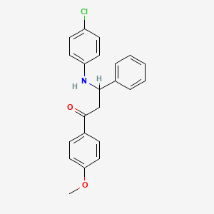 molecular formula C22H20ClNO2 B5072334 1-Propanone, 3-[(4-chlorophenyl)amino]-1-(4-methoxyphenyl)-3-phenyl- CAS No. 95005-68-8