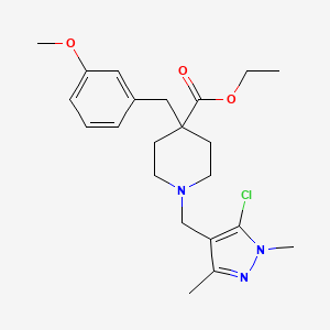 ethyl 1-[(5-chloro-1,3-dimethyl-1H-pyrazol-4-yl)methyl]-4-(3-methoxybenzyl)-4-piperidinecarboxylate