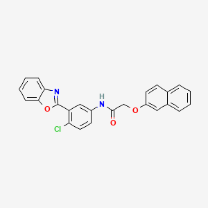 molecular formula C25H17ClN2O3 B5072345 N-[3-(1,3-benzoxazol-2-yl)-4-chlorophenyl]-2-(naphthalen-2-yloxy)acetamide 