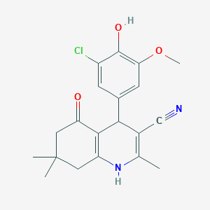 4-(3-Chloro-4-hydroxy-5-methoxyphenyl)-2,7,7-trimethyl-5-oxo-1,4,5,6,7,8-hexahydroquinoline-3-carbonitrile