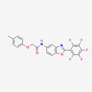 2-(4-methylphenoxy)-N-[2-(pentafluorophenyl)-1,3-benzoxazol-5-yl]acetamide