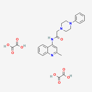 N-(2-methylquinolin-4-yl)-2-(4-phenylpiperazin-1-yl)acetamide;oxalic acid