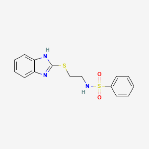 molecular formula C15H15N3O2S2 B5072438 N-[2-(1H-benzimidazol-2-ylsulfanyl)ethyl]benzenesulfonamide 