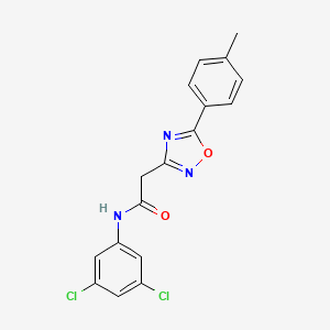 molecular formula C17H13Cl2N3O2 B5072468 N-(3,5-dichlorophenyl)-2-[5-(4-methylphenyl)-1,2,4-oxadiazol-3-yl]acetamide 