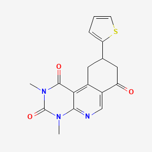 molecular formula C17H15N3O3S B5072469 2,4-dimethyl-9-(2-thienyl)-9,10-dihydropyrimido[4,5-c]isoquinoline-1,3,7(2H,4H,8H)-trione 