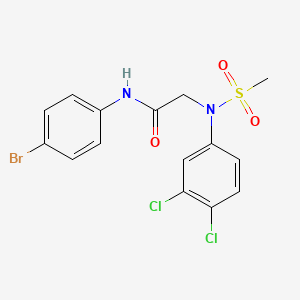 molecular formula C15H13BrCl2N2O3S B5072481 N~1~-(4-bromophenyl)-N~2~-(3,4-dichlorophenyl)-N~2~-(methylsulfonyl)glycinamide 