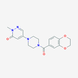 molecular formula C18H20N4O4 B5072486 5-[4-(2,3-dihydro-1,4-benzodioxin-6-ylcarbonyl)-1-piperazinyl]-2-methyl-3(2H)-pyridazinone 