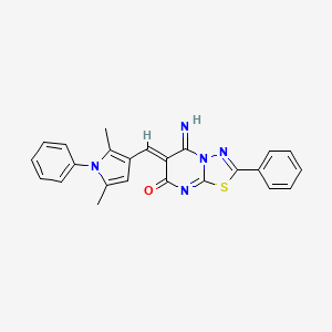 (6Z)-6-[(2,5-dimethyl-1-phenyl-1H-pyrrol-3-yl)methylidene]-5-imino-2-phenyl-5,6-dihydro-7H-[1,3,4]thiadiazolo[3,2-a]pyrimidin-7-one