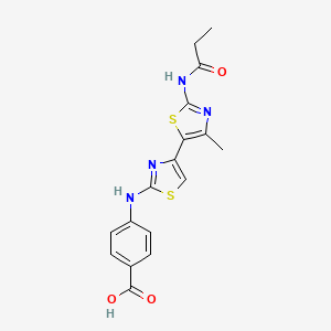 molecular formula C17H16N4O3S2 B5072509 4-{[4'-Methyl-2'-(propanoylamino)-4,5'-bi-1,3-thiazol-2-yl]amino}benzoic acid 