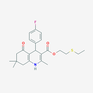 molecular formula C23H28FNO3S B5072526 2-(ethylsulfanyl)ethyl 4-(4-fluorophenyl)-2,7,7-trimethyl-5-oxo-1,4,5,6,7,8-hexahydroquinoline-3-carboxylate CAS No. 5727-11-7