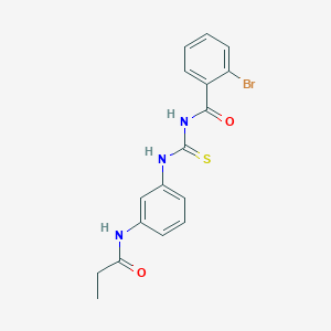 molecular formula C17H16BrN3O2S B5072543 2-bromo-N-({[3-(propionylamino)phenyl]amino}carbonothioyl)benzamide 