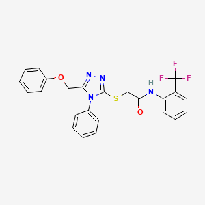 molecular formula C24H19F3N4O2S B5072586 2-{[5-(phenoxymethyl)-4-phenyl-4H-1,2,4-triazol-3-yl]thio}-N-[2-(trifluoromethyl)phenyl]acetamide 