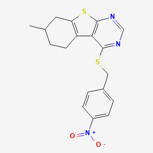 7-methyl-4-[(4-nitrobenzyl)thio]-5,6,7,8-tetrahydro[1]benzothieno[2,3-d]pyrimidine