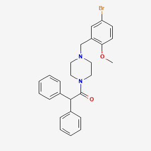 molecular formula C26H27BrN2O2 B5072625 1-[4-(5-BROMO-2-METHOXYBENZYL)PIPERAZINO]-2,2-DIPHENYL-1-ETHANONE 