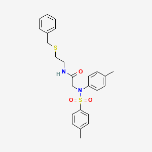 molecular formula C25H28N2O3S2 B5072634 N~1~-[2-(benzylthio)ethyl]-N~2~-(4-methylphenyl)-N~2~-[(4-methylphenyl)sulfonyl]glycinamide 