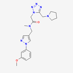 molecular formula C20H26N8O2 B5072656 N-[[1-(3-methoxyphenyl)pyrazol-4-yl]methyl]-N-methyl-2-[5-(pyrrolidin-1-ylmethyl)tetrazol-1-yl]acetamide 