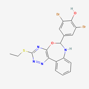 molecular formula C18H14Br2N4O2S B5072672 2,6-dibromo-4-[3-(ethylthio)-6,7-dihydro[1,2,4]triazino[5,6-d][3,1]benzoxazepin-6-yl]phenol 