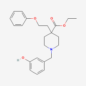 molecular formula C23H29NO4 B5072699 ethyl 1-(3-hydroxybenzyl)-4-(2-phenoxyethyl)-4-piperidinecarboxylate 