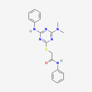 2-[[4-anilino-6-(dimethylamino)-1,3,5-triazin-2-yl]sulfanyl]-N-phenylacetamide