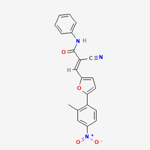 molecular formula C21H15N3O4 B5072773 (E)-2-cyano-3-[5-(2-methyl-4-nitrophenyl)furan-2-yl]-N-phenylprop-2-enamide 