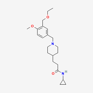 molecular formula C22H34N2O3 B5072788 N-cyclopropyl-3-{1-[3-(ethoxymethyl)-4-methoxybenzyl]-4-piperidinyl}propanamide 