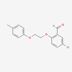 molecular formula C16H15BrO3 B5072799 5-bromo-2-[2-(4-methylphenoxy)ethoxy]benzaldehyde CAS No. 299932-81-3