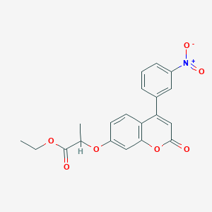 molecular formula C20H17NO7 B5072802 ethyl 2-{[4-(3-nitrophenyl)-2-oxo-2H-chromen-7-yl]oxy}propanoate 