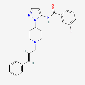 molecular formula C24H25FN4O B5072829 3-fluoro-N-(1-{1-[(2E)-3-phenyl-2-propen-1-yl]-4-piperidinyl}-1H-pyrazol-5-yl)benzamide 