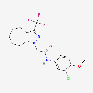 N-(3-chloro-4-methoxyphenyl)-2-[3-(trifluoromethyl)-5,6,7,8-tetrahydrocyclohepta[c]pyrazol-1(4H)-yl]acetamide