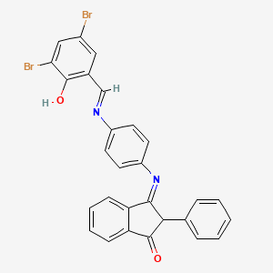 3-({4-[(3,5-dibromo-2-hydroxybenzylidene)amino]phenyl}imino)-2-phenyl-1-indanone