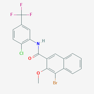 molecular formula C19H12BrClF3NO2 B5072919 4-bromo-N-[2-chloro-5-(trifluoromethyl)phenyl]-3-methoxy-2-naphthamide 