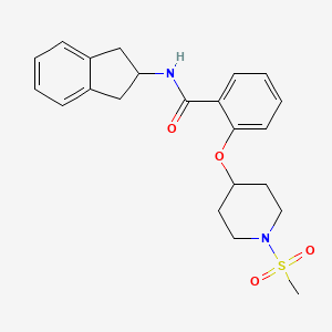 molecular formula C22H26N2O4S B5072947 N-(2,3-dihydro-1H-inden-2-yl)-2-{[1-(methylsulfonyl)-4-piperidinyl]oxy}benzamide 