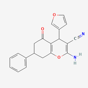 2-amino-4-(furan-3-yl)-5-oxo-7-phenyl-4,6,7,8-tetrahydrochromene-3-carbonitrile